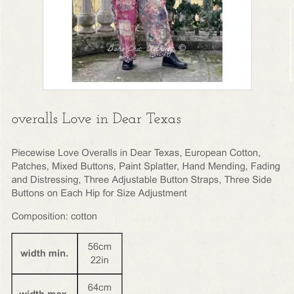 Magnolia Pearl Patchwork Overalls in Pink and Blue Gently worn. A must have!! - Picture 14 of 16